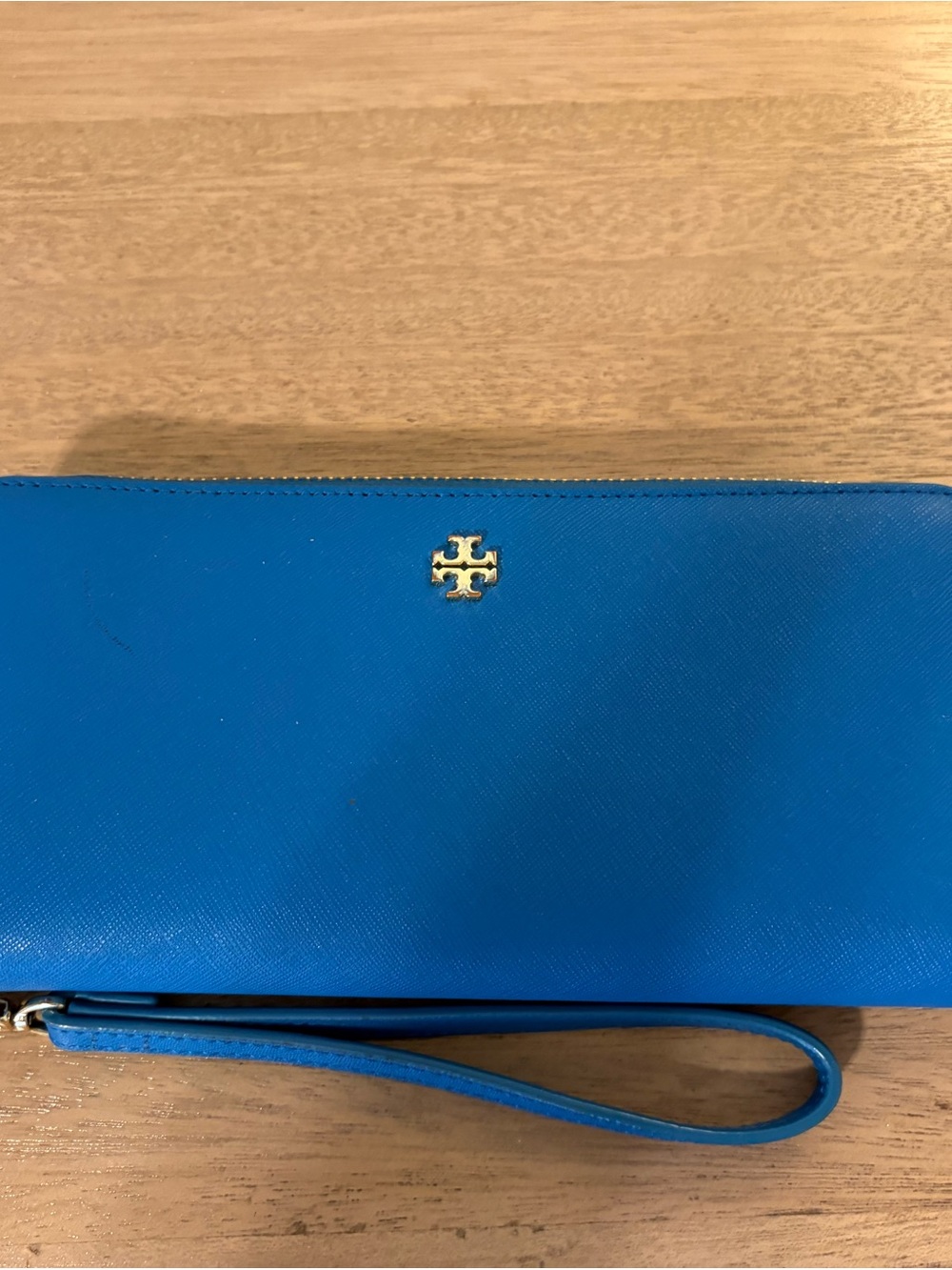 Tory Burch Teal-Blue Wristlet